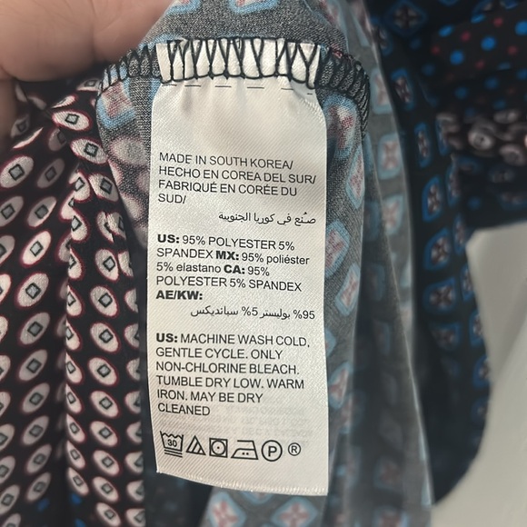 Chico's Blue Sheath Wrap Dress V-Neck 3/4 Sleeve Casual - Picture 8 of 11